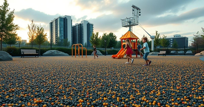 Granulado de borracha de pneu como solução sustentável para ambientes recreativos